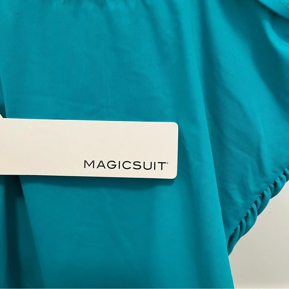 NWT Magicsuit Size 12 Blue Malibu Teal One Piece Swimsuit V-neck Underwire